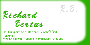 richard bertus business card
